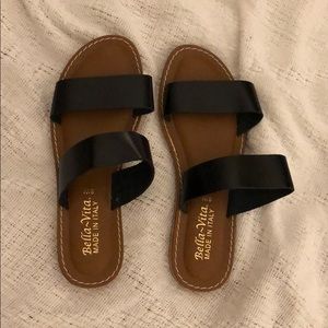 Bella Vita Italian double leather black sandals